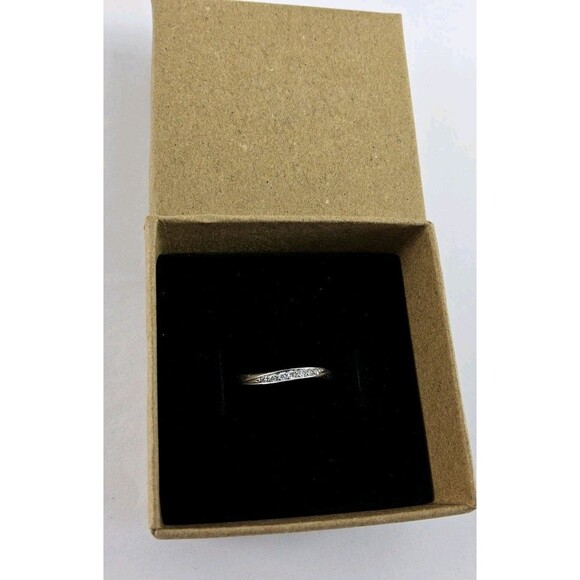 4C Platinum 950 Pt950 Diamond Wave Band Wedding Ring Size 4.75 - Picture 9 of 9